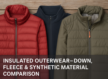 Insulated Outerwear – Down, Fleece & Synthetic Material Comparison