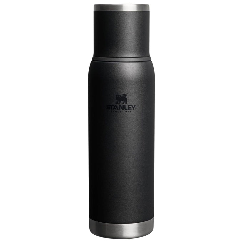 Load image into Gallery viewer, Black Stanley insulated bottle on a white background