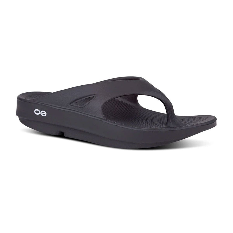 Load image into Gallery viewer, Black sandal with a brand logo on a white background