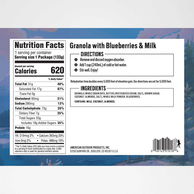 Load image into Gallery viewer, Backpacker's Pantry Granola with Blueberries, Almonds & Milk