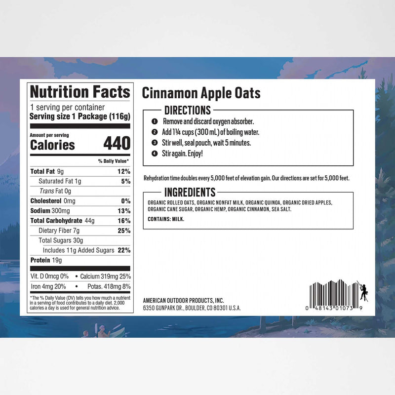 Load image into Gallery viewer, Backpacker's Pantry Organic Apple Cinnamon Oats & Quinoa