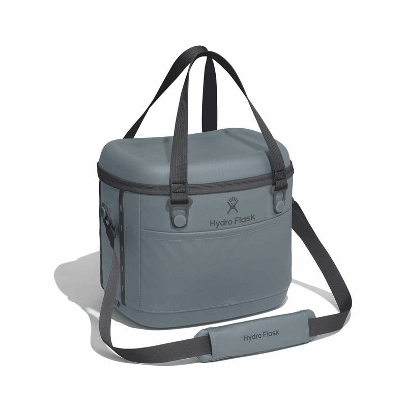 Load image into Gallery viewer, Blue-grey cooler bag with Hydro Flask logo on a white background