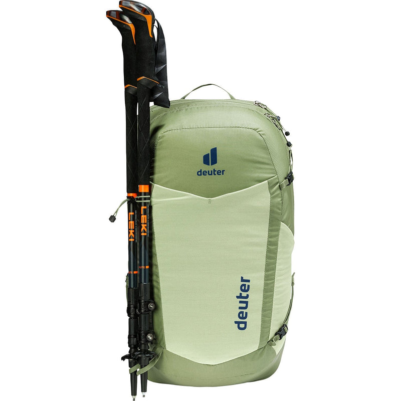 Load image into Gallery viewer, Green backpack with multiple compartments and straps on a white background