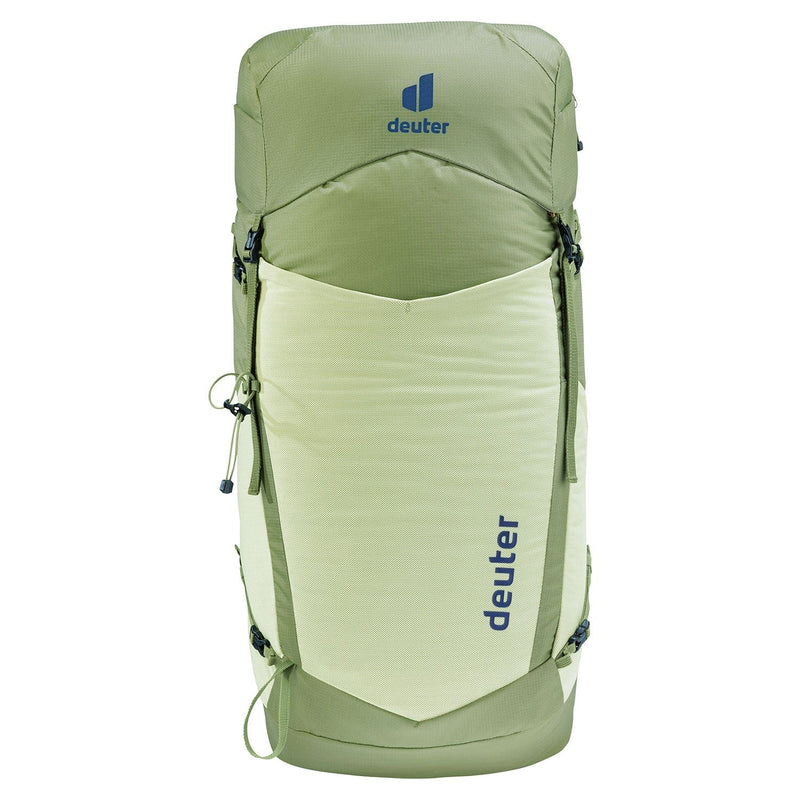 Load image into Gallery viewer, Green hiking backpack with Deuter logo on a white background