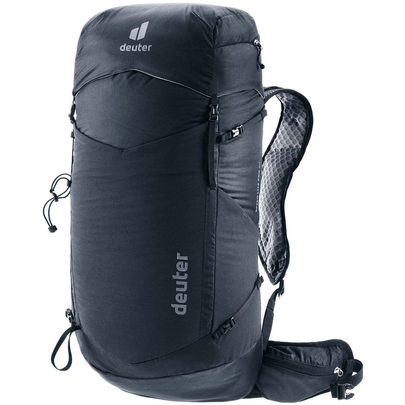 Load image into Gallery viewer, Black Deuter backpack on a white background