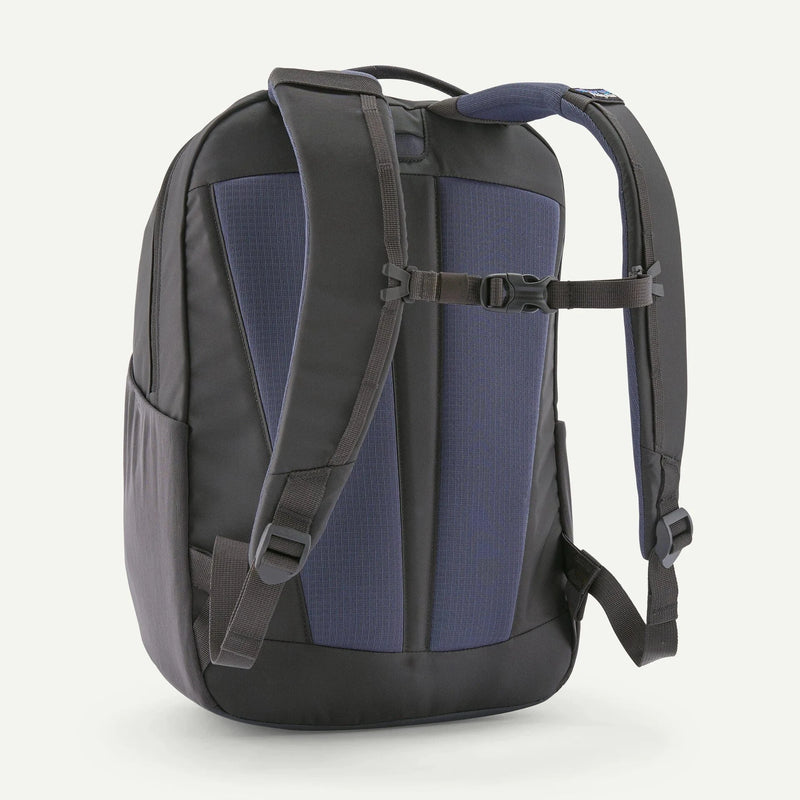 Load image into Gallery viewer, Dark grey and blue backpack on a white background