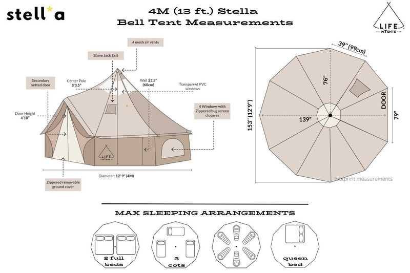 Load image into Gallery viewer, Life inTents 13' (4M) Stella Stargazing Canvas Tent