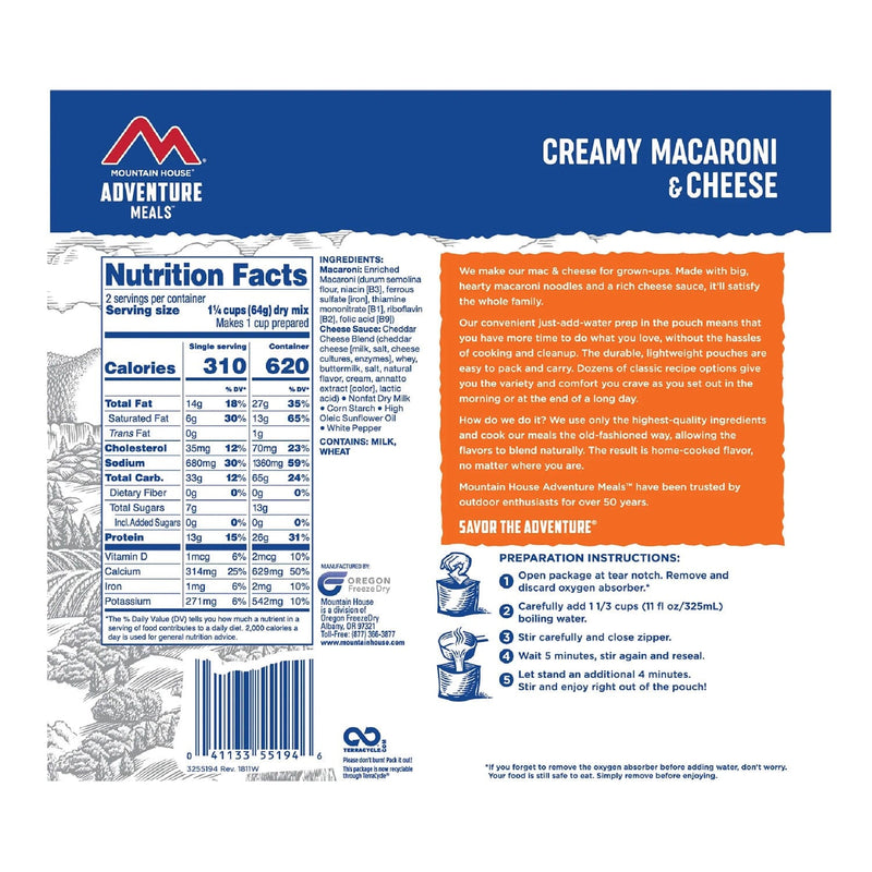 Load image into Gallery viewer, Mountain House Creamy Macaroni & Cheese