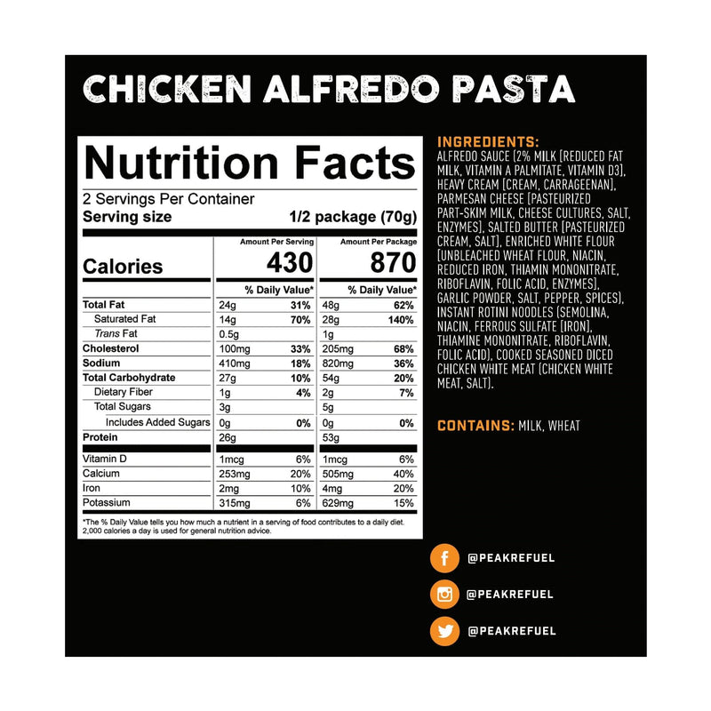 Load image into Gallery viewer, Peak Refuel Chicken Alfredo