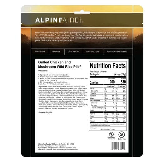 Load image into Gallery viewer, AlpineAire Grilled Chicken and Mushroom Wild Rice Pilaf