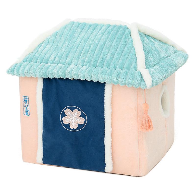 Load image into Gallery viewer, Cozy Retreat Cat House - The Ultimate Enclosed Cat Villa by Dog Hugs Cat