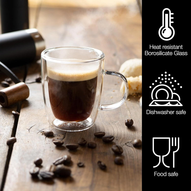 Load image into Gallery viewer, Barista 2 x 2.7 oz Coffee Glasses Double Walled - Double-Walled Glasses for Coffee, Tea or Dessert - Dishwasher Safe by Moritz & Moritz