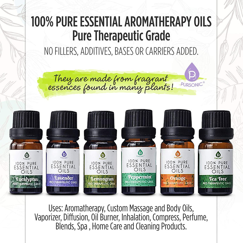 Load image into Gallery viewer, 8 Pack of 100% Pure Essential Aromatherapy Oils by Pursonic