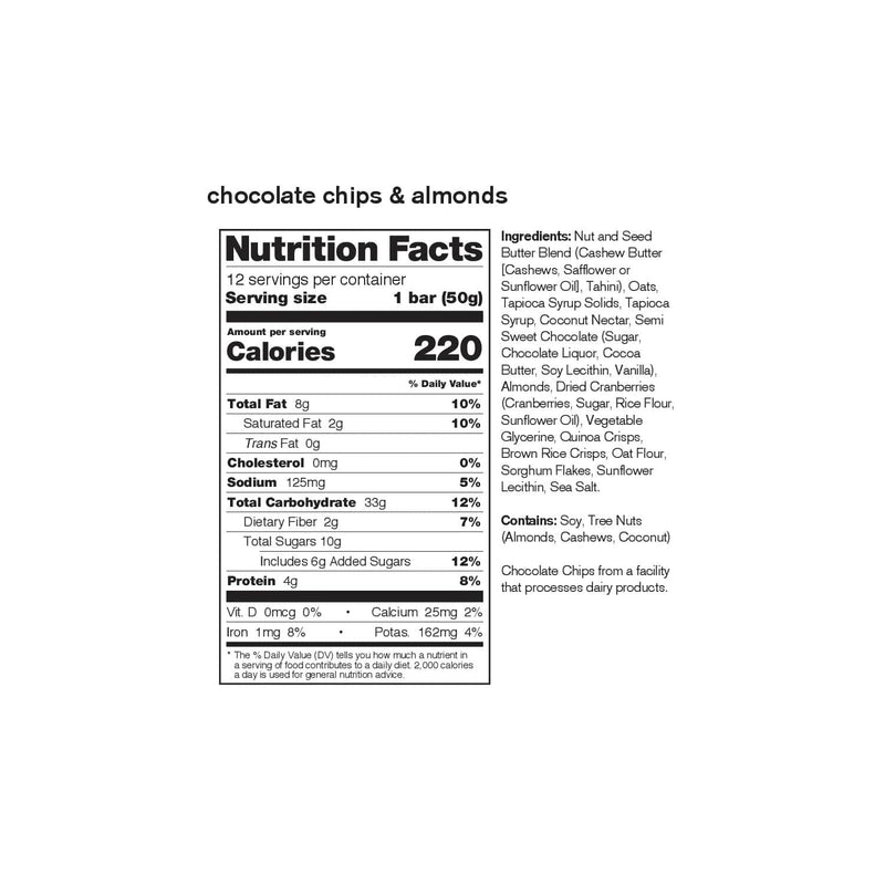 Load image into Gallery viewer, Skratch Labs Energy Bar Sport Fuel Almond Chocolate Chip Energy Bar