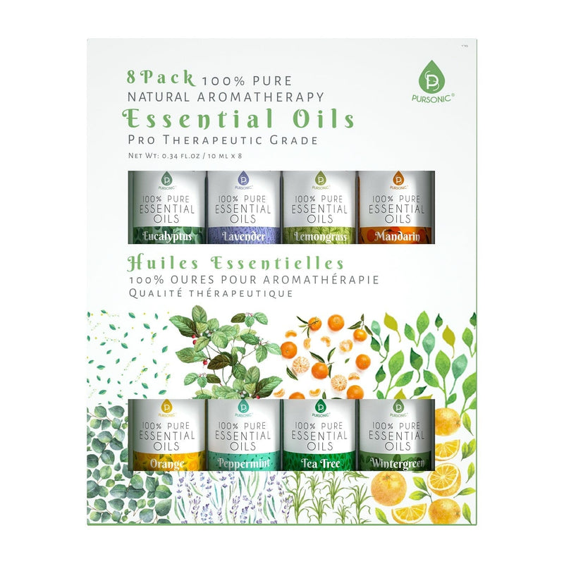 Load image into Gallery viewer, 8 pack of 100% Pure Essential Aromatherapy Oils by Pursonic