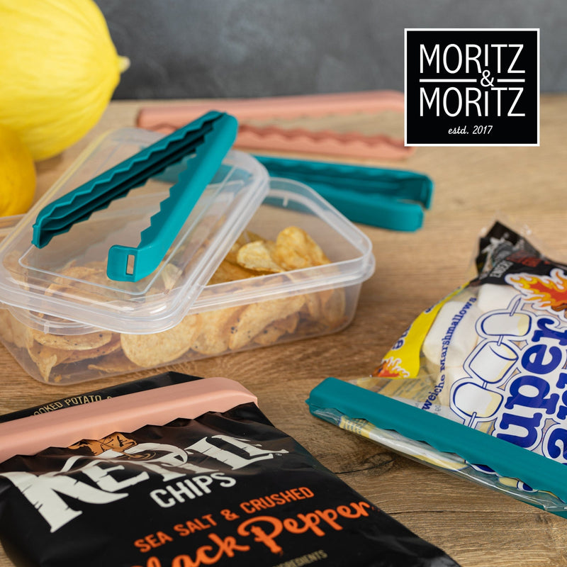 Load image into Gallery viewer, 10 Large Bag Clips in Clear Box (Mixed Colors) by Moritz & Moritz