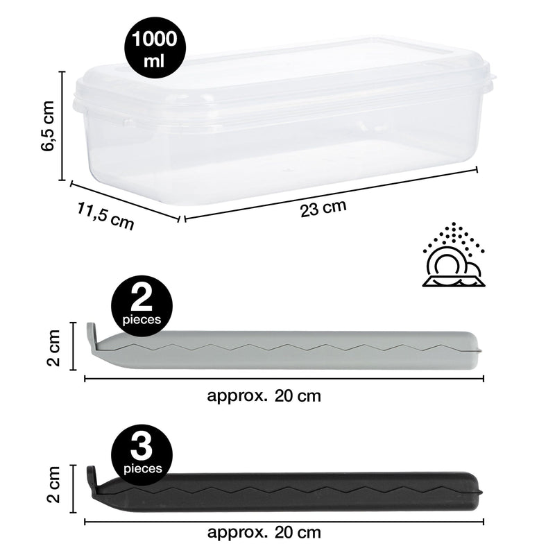 Load image into Gallery viewer, 6 Large Bag Clips in Clear Box (Black) by Moritz & Moritz