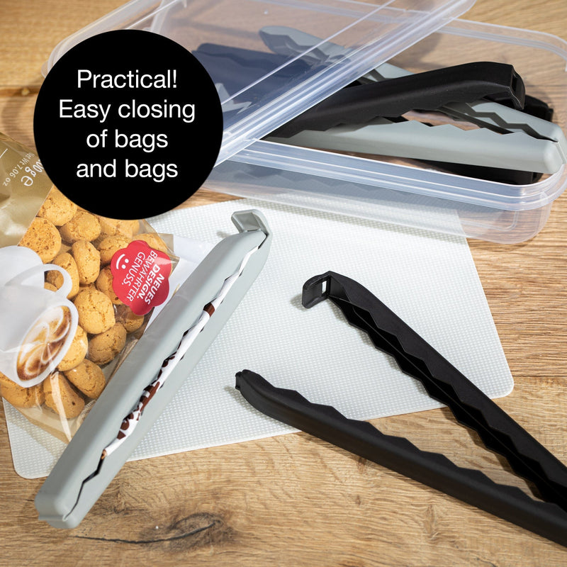 Load image into Gallery viewer, 9 Large Bag Clips in Clear Box (Black) by Moritz & Moritz