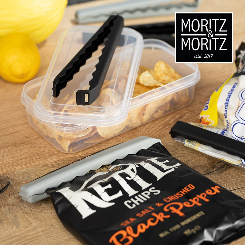 Load image into Gallery viewer, 10 Large Bag Clips in Clear Box (Black) by Moritz & Moritz