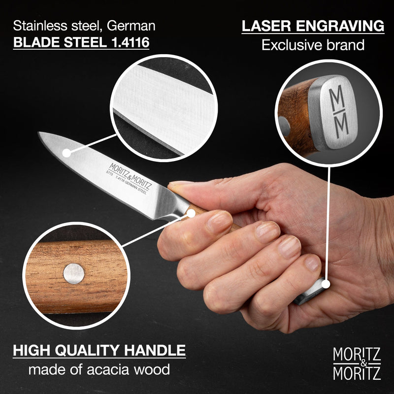 Load image into Gallery viewer, German Steel Professional Multipurpose Vegetable Knife (3.5 inches) by Moritz & Moritz