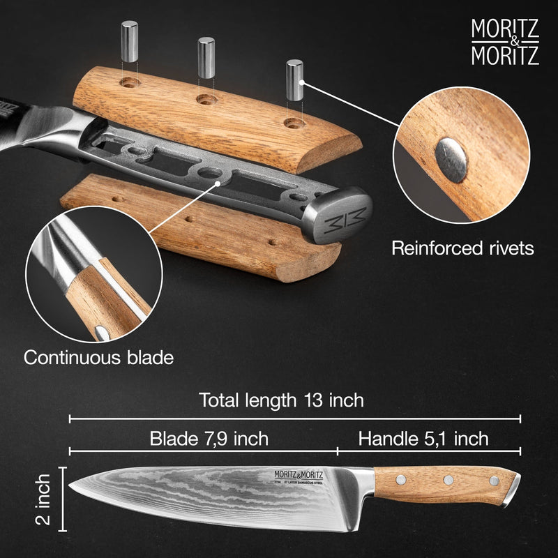 Load image into Gallery viewer, 67-Layer Damascus Steel Professional Knife (8 inches) by Moritz & Moritz