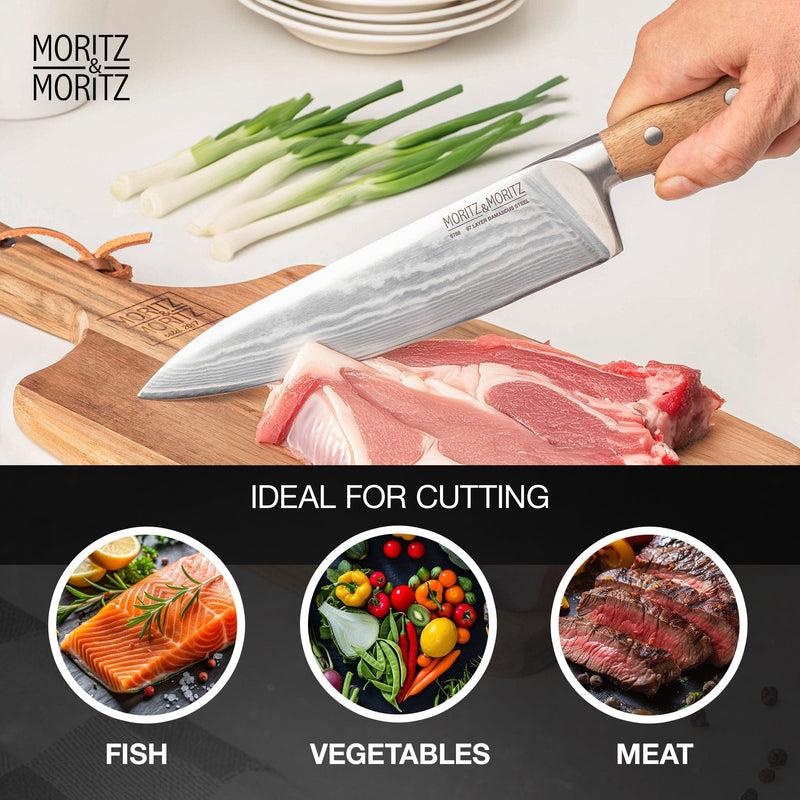 Load image into Gallery viewer, 67-Layer Damascus Steel Professional Knife (8 inches) by Moritz & Moritz