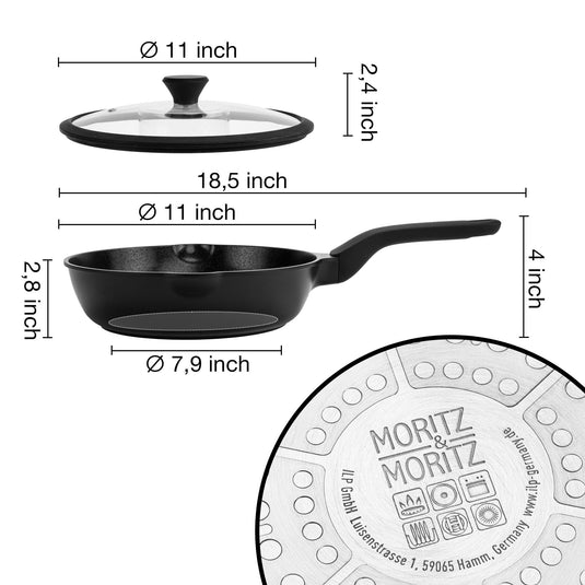 11-inch Frying Pan with Lid by Moritz & Moritz