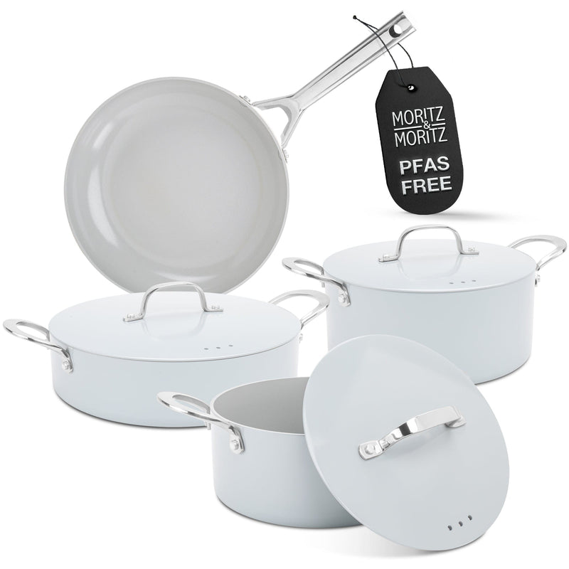 Load image into Gallery viewer, 7-Piece Cast Aluminum Pot and Pan Set with Lids by Moritz & Moritz