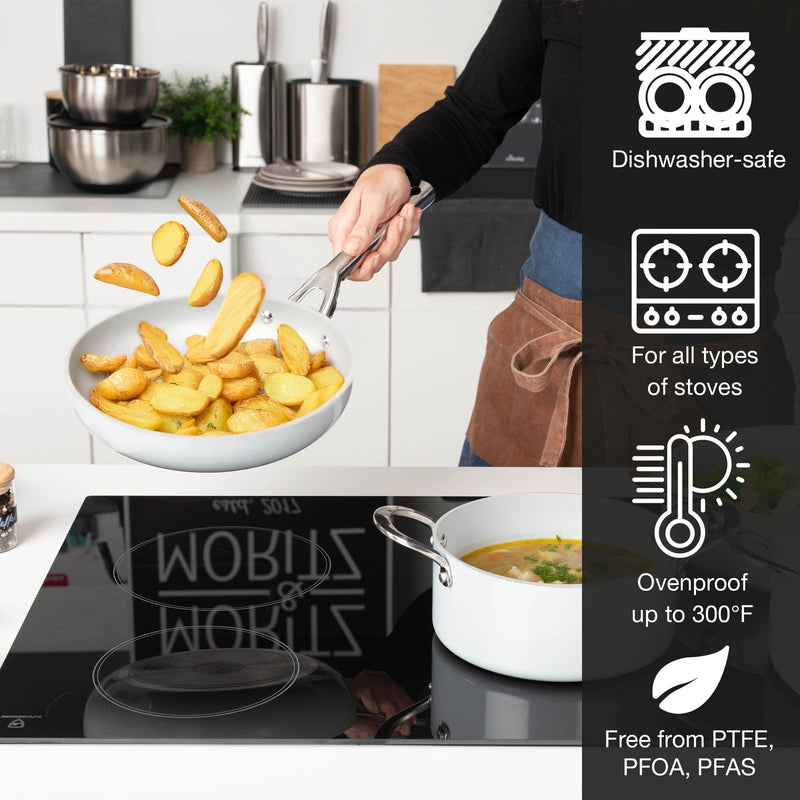 Load image into Gallery viewer, 7-Piece Cast Aluminum Pot and Pan Set with Lids by Moritz & Moritz