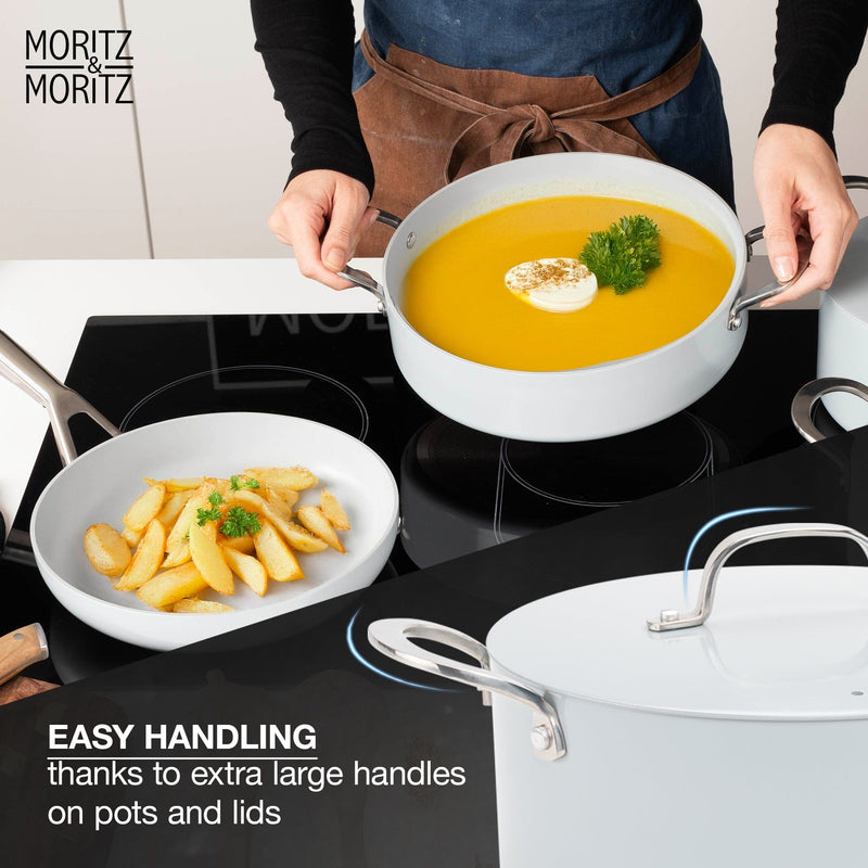 Load image into Gallery viewer, 7-Piece Cast Aluminum Pot and Pan Set with Lids by Moritz & Moritz