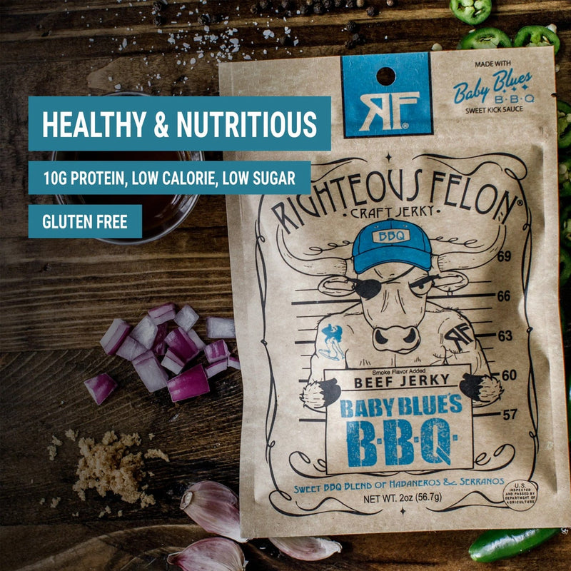 Load image into Gallery viewer, Righteous Felon Baby Blues BBQ Beef Jerky