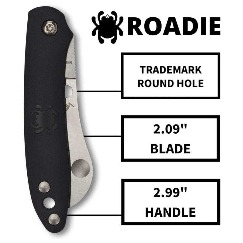 Load image into Gallery viewer, Spyderco Roadie Black Plain Edge