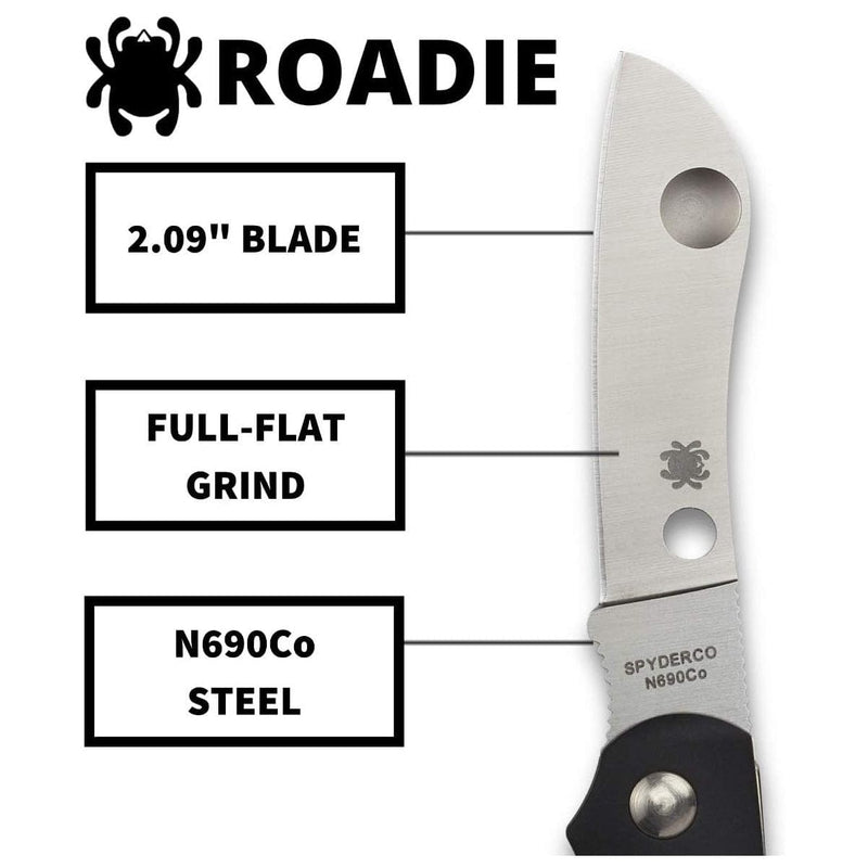 Load image into Gallery viewer, Spyderco Roadie Black Plain Edge