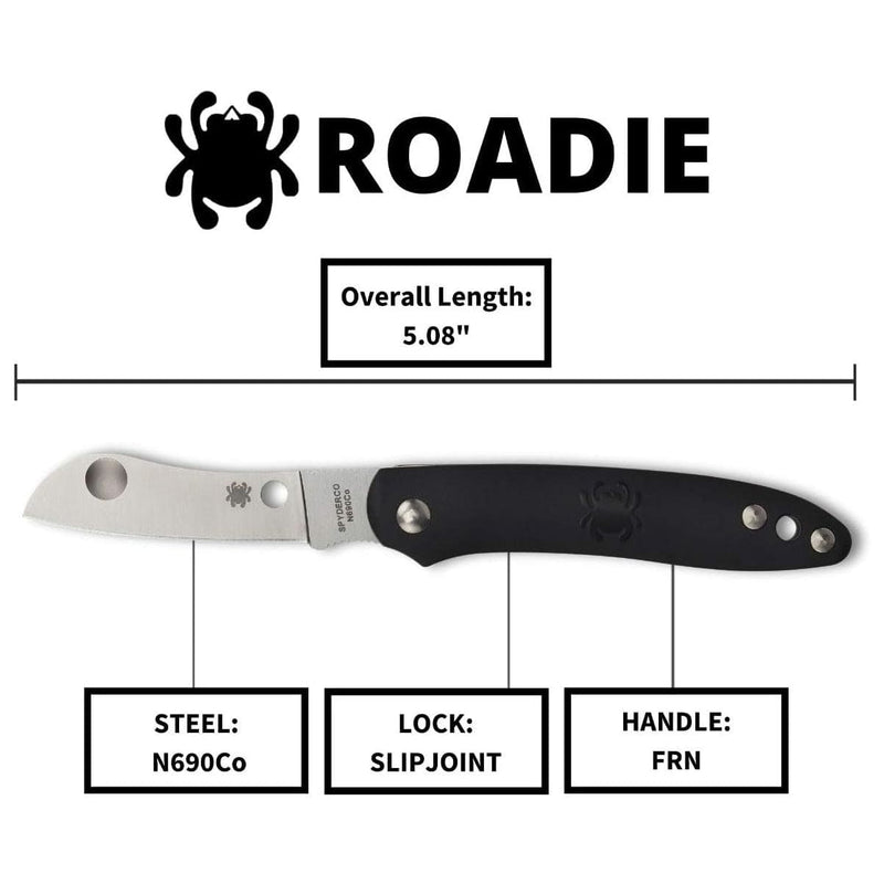 Load image into Gallery viewer, Spyderco Roadie Black Plain Edge