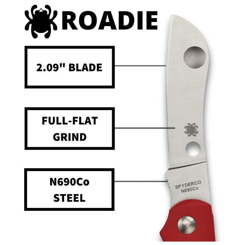 Load image into Gallery viewer, Spyderco Roadie Red Plain Edge