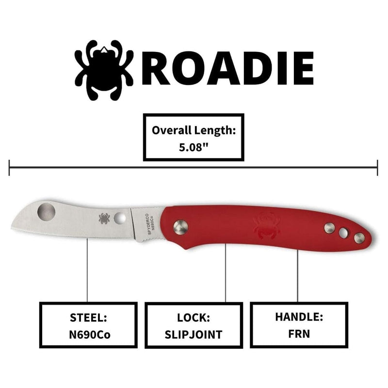 Load image into Gallery viewer, Spyderco Roadie Red Plain Edge