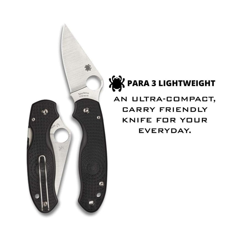 Load image into Gallery viewer, Spyderco Para 3 Black Lightweight Plain Edge