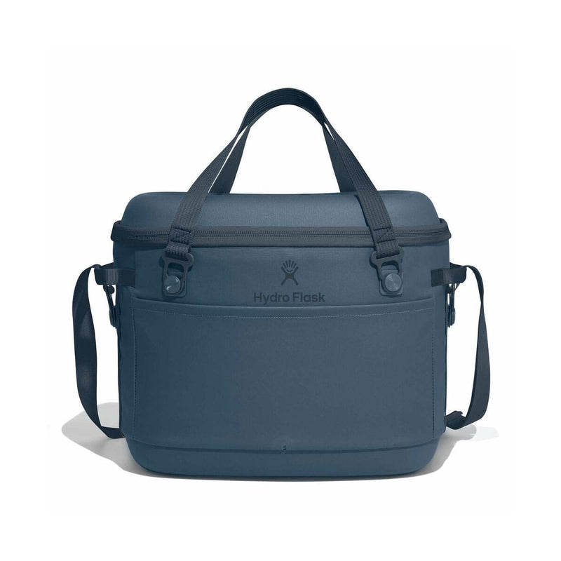 Load image into Gallery viewer, Blue cooler bag with shoulder straps on a white background