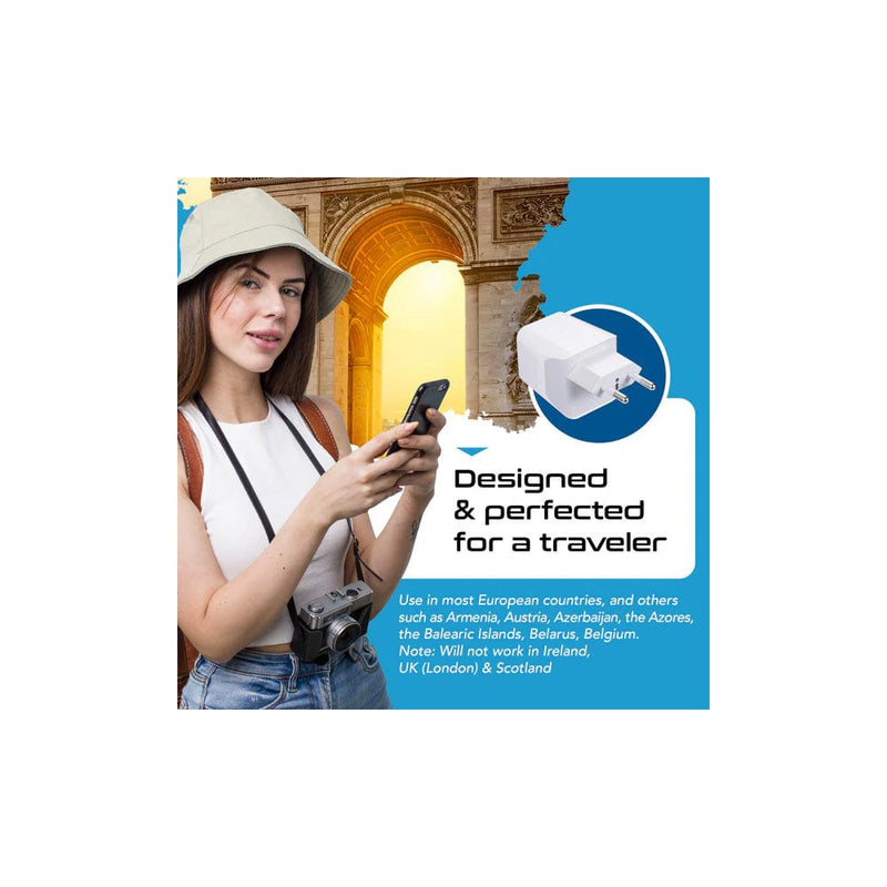 Load image into Gallery viewer, Ceptics European Travel Adapter - Type C - Dual USB (CTU-9C)