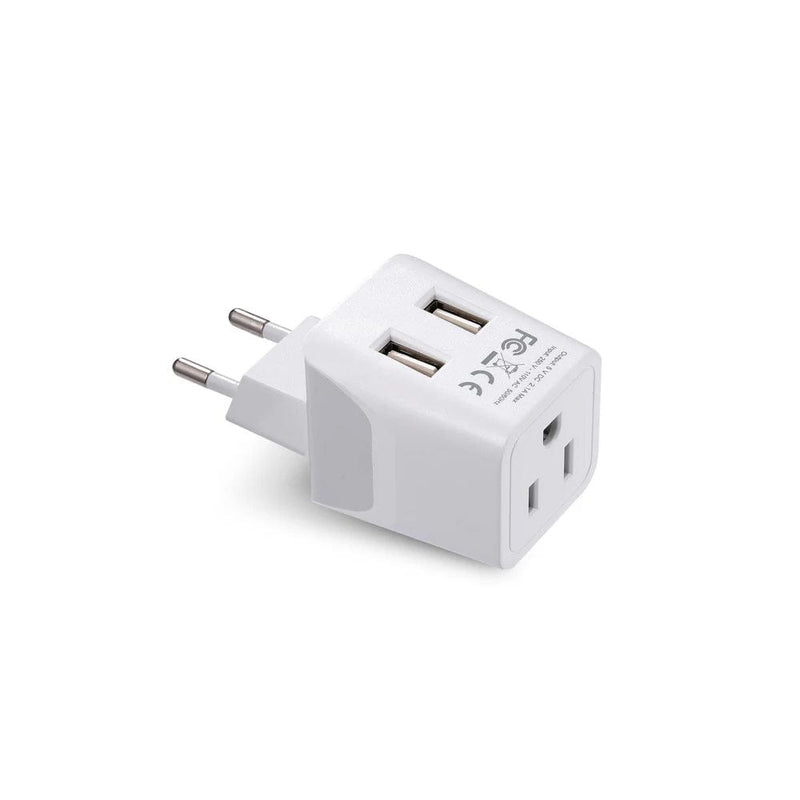 Load image into Gallery viewer, Ceptics European Travel Adapter - Type C - Dual USB (CTU-9C)