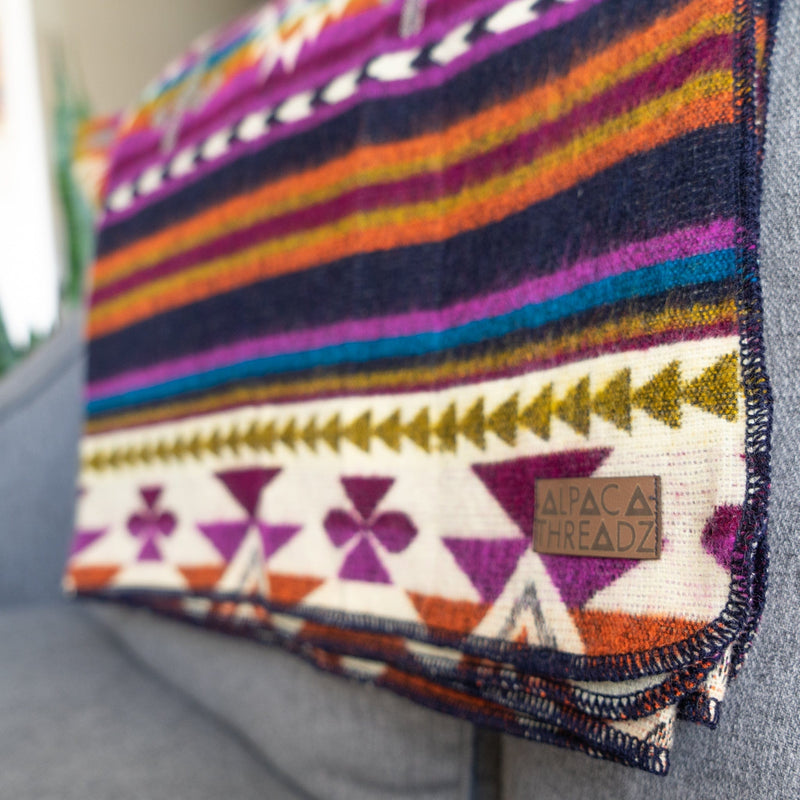 Load image into Gallery viewer, Andean Alpaca Wool Blanket - Amethyst by Alpaca Threadz