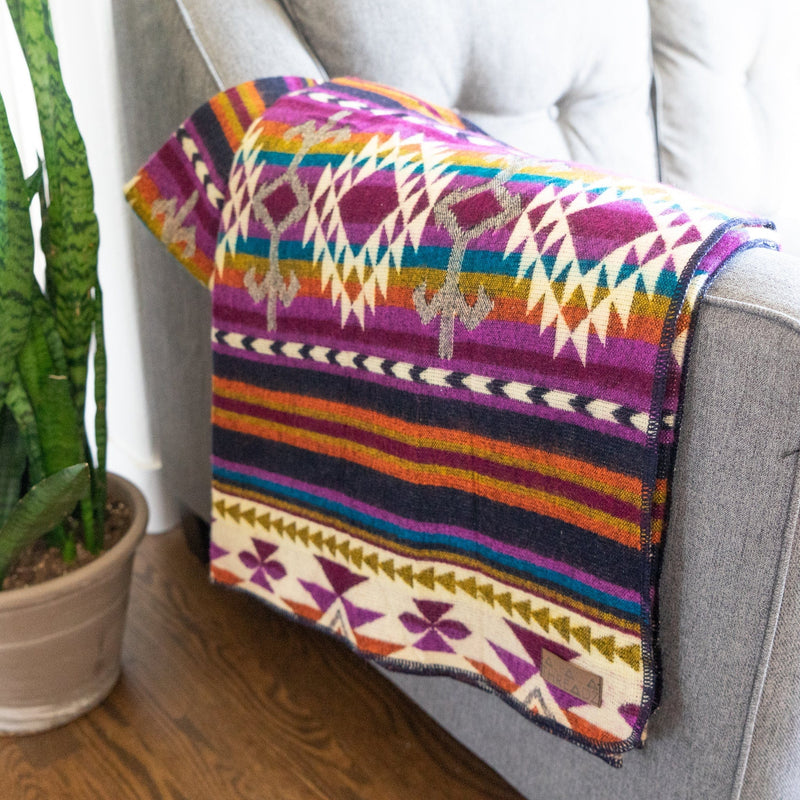 Load image into Gallery viewer, Andean Alpaca Wool Blanket - Amethyst by Alpaca Threadz