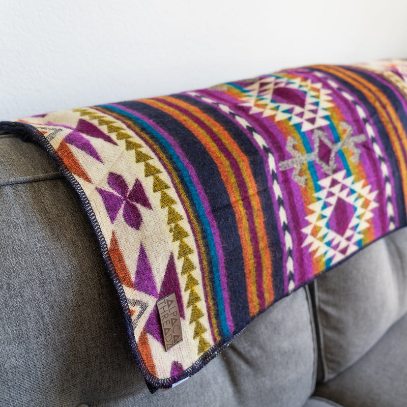 Load image into Gallery viewer, Andean Alpaca Wool Blanket - Amethyst by Alpaca Threadz