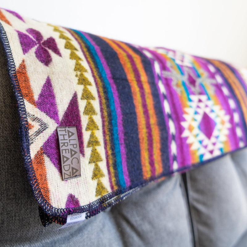 Load image into Gallery viewer, Andean Alpaca Wool Blanket - Amethyst by Alpaca Threadz