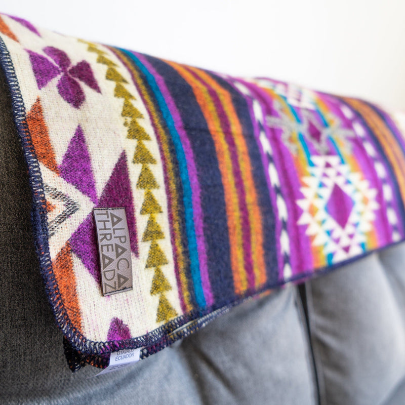 Load image into Gallery viewer, Andean Alpaca Wool Blanket - Amethyst by Alpaca Threadz
