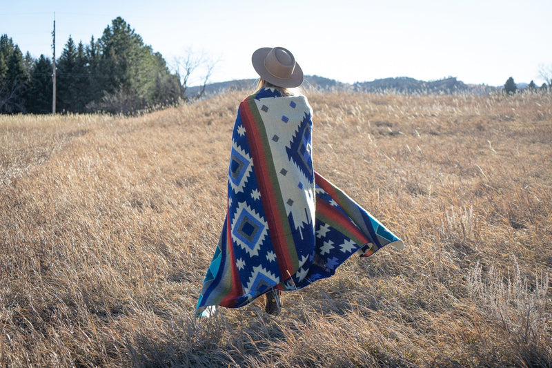 Load image into Gallery viewer, Andean Alpaca Wool Blanket - Ocean Breeze by Alpaca Threadz