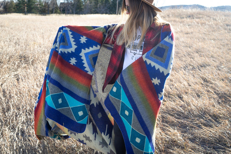 Load image into Gallery viewer, Andean Alpaca Wool Blanket - Ocean Breeze by Alpaca Threadz