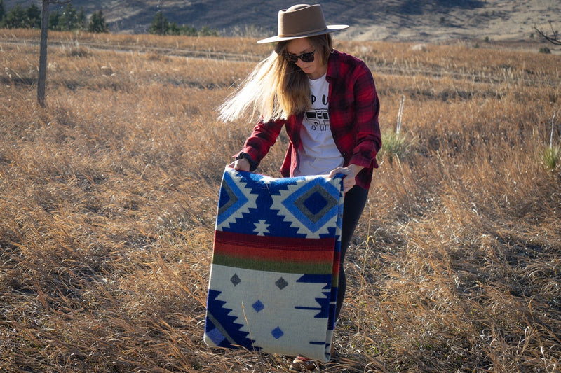 Load image into Gallery viewer, Andean Alpaca Wool Blanket - Ocean Breeze by Alpaca Threadz