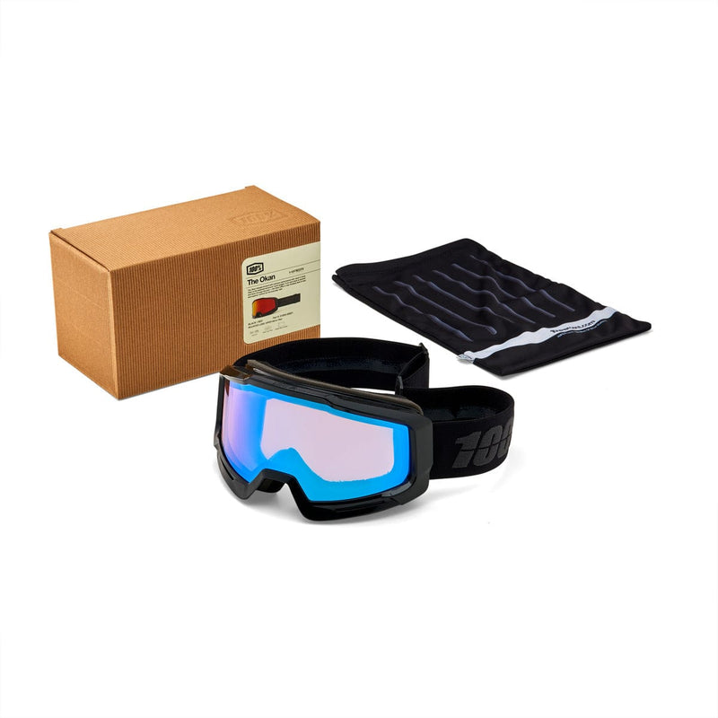 Load image into Gallery viewer, 100% OKAN HiPER Goggle Black/Turquoise - Mirror Turquoise Lens