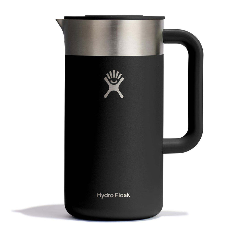 Load image into Gallery viewer, Black Hydro Flask french press with silver lid on a white background